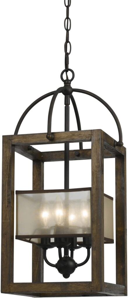 Cal Lighting FX-3536/4 Mission Wood/Metal Four Light Transitional Style Chandelier