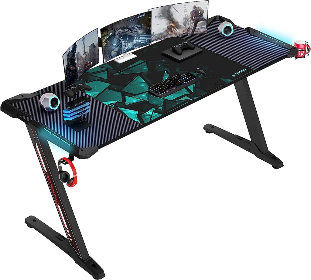DESIGNA 60" Gaming Desk with RGB LED Lights