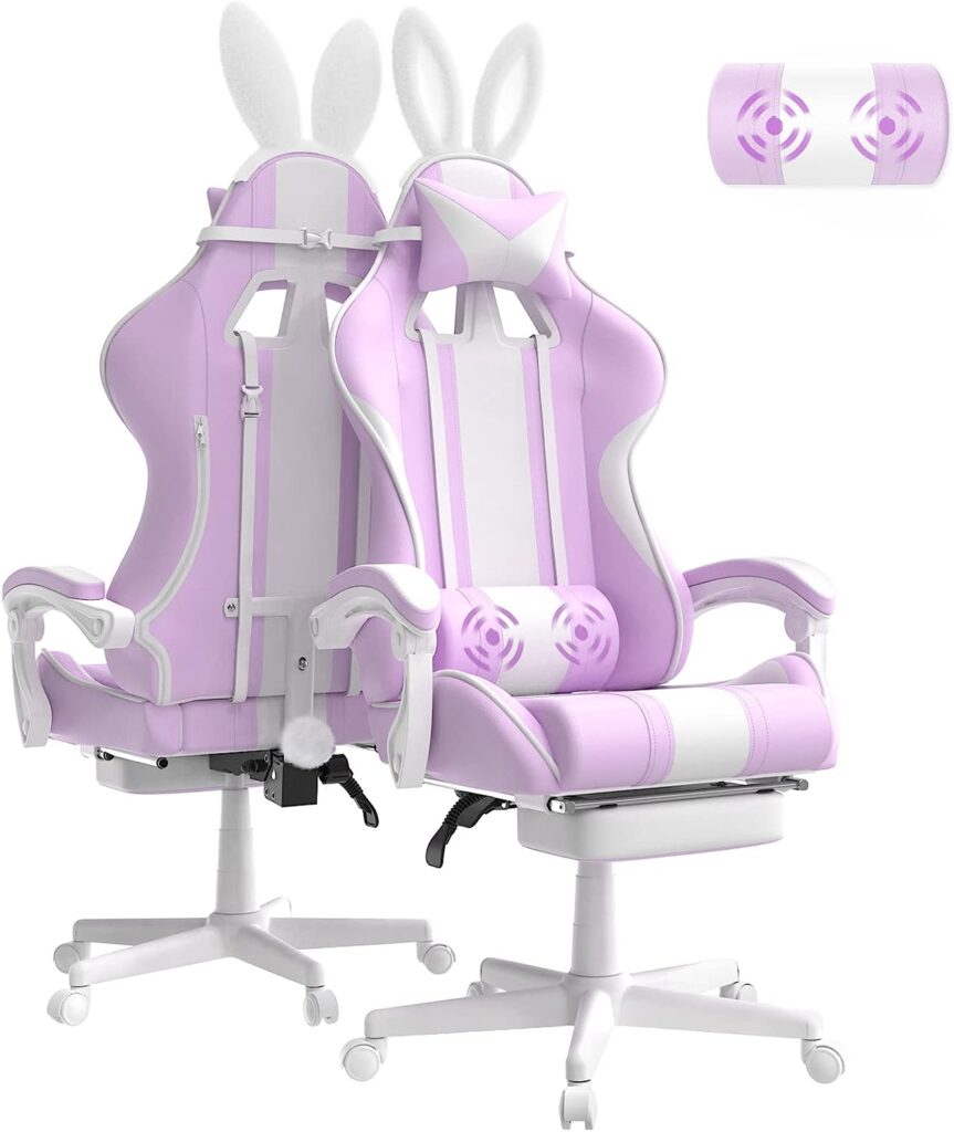 Ferghana Purple Gaming Chair With Bunny Ear