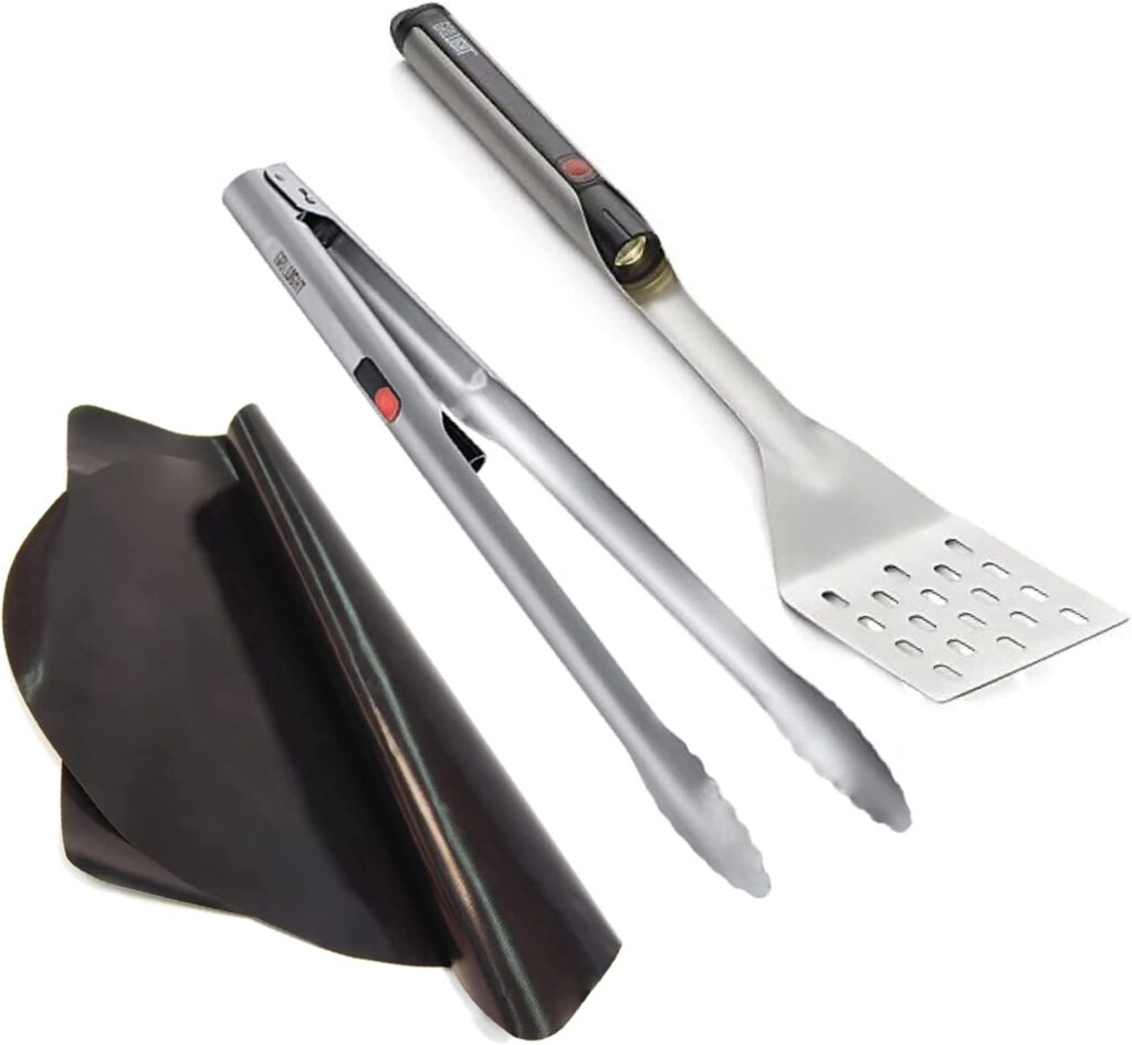 Grill Light Grill Spatula Tongs Grilling Mat Gift Set