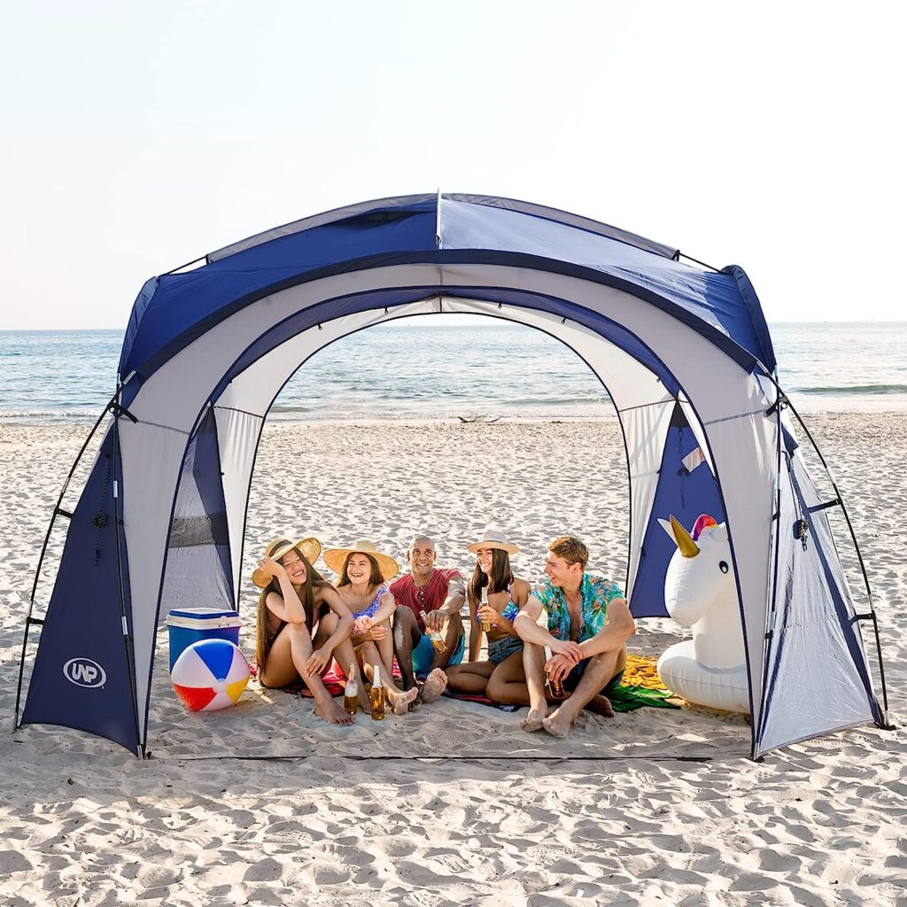 UNP Easy Beach Tent 12 X 12ft Pop Up Canopy UPF50+ Tent with Side Wall