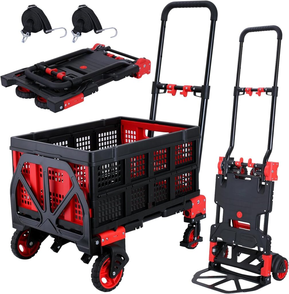 YANGTZE 2 in 1 Hand Truck Dolly Foldable With Basket